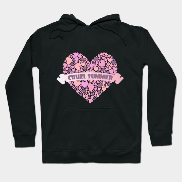 Cruel Summer Pink Hearts 5 Hoodie by Maries Papier Bleu